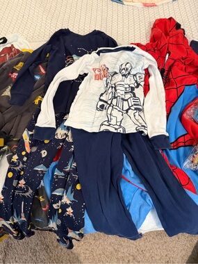 Boys Navy Blue Robot Pajama Set